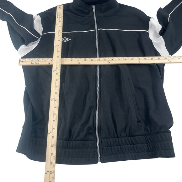 Umbro Black & White Full-Zip Track Jacket Large Polyester - Picture 2 of 5